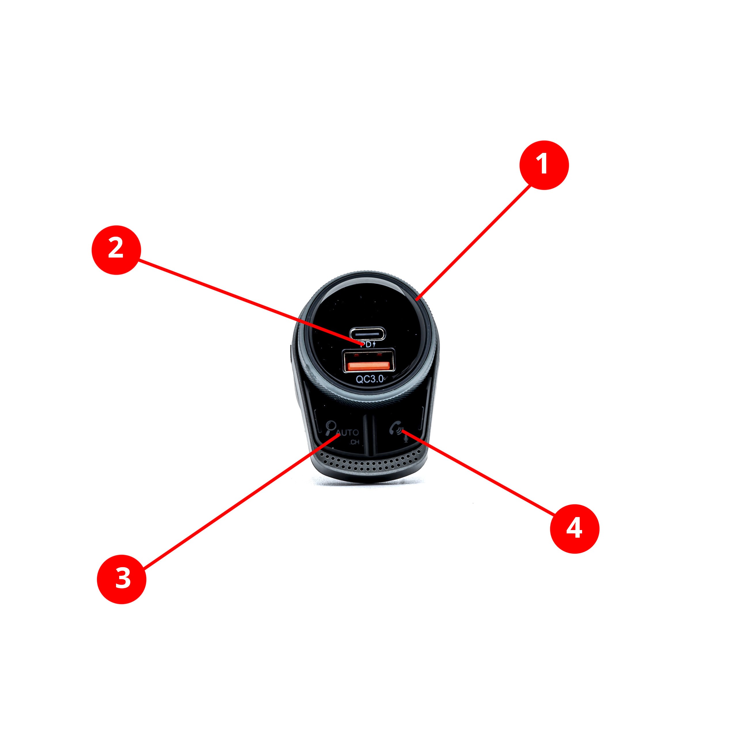 Bluetooth FM-zender PD QC 3.0 AUX