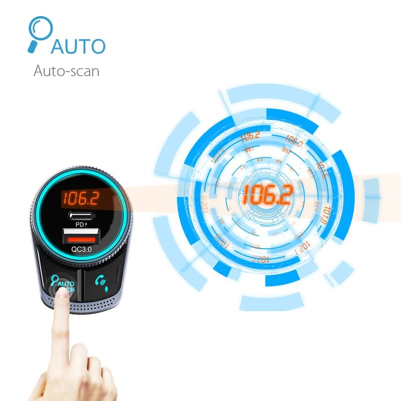 Bluetooth FM-zender PD QC 3.0 AUX
