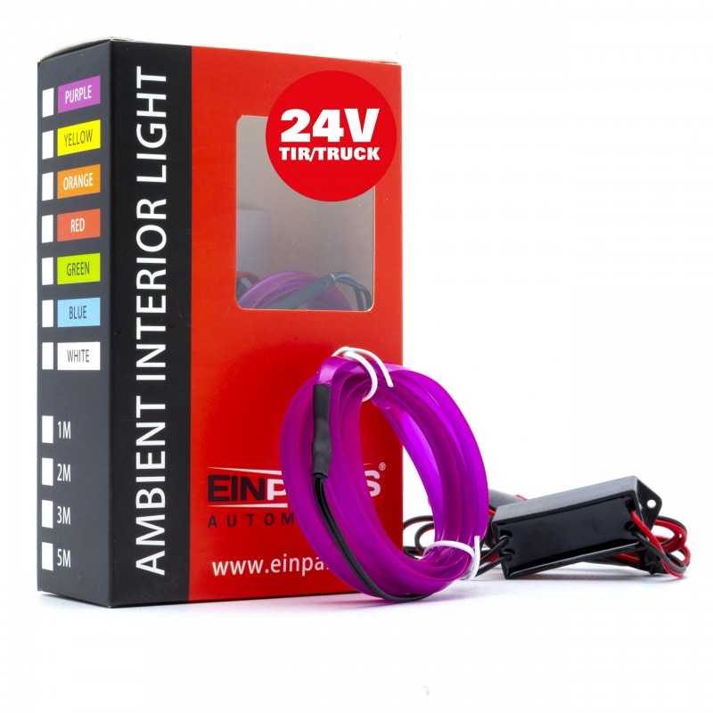 LED Interieur/sfeer verlichting strip - 24V - Paars - 1 Meter 