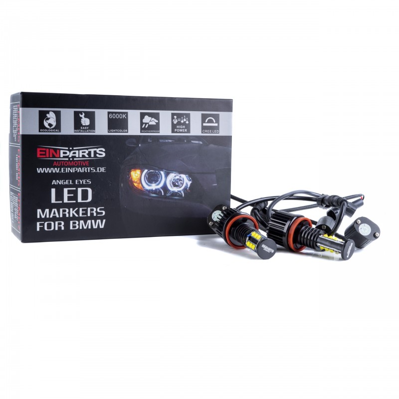 LED Angel Eyes H8 12V - 240W (2x120W) - CREE LEDs - Bmw 1-Serie E82 - Set